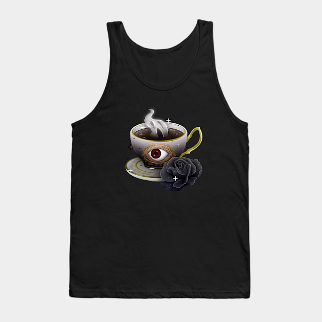 Black Rose Tea Tank Top by Firebluegraphics